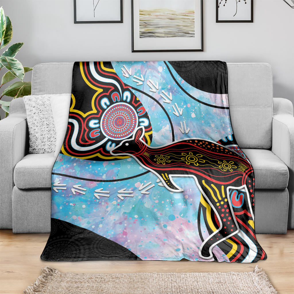 Australia Opal Blanket Aussie Kangaroo Aboriginal Art