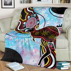 Australia Opal Blanket Aussie Kangaroo Aboriginal Art