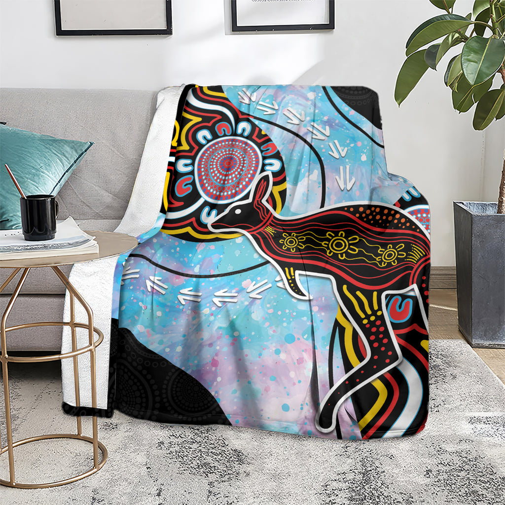 Australia Opal Blanket Aussie Kangaroo Aboriginal Art