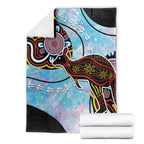 Australia Opal Blanket Aussie Kangaroo Aboriginal Art