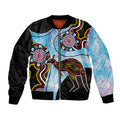Australia Opal Bomber Jacket Aussie Kangaroo Aboriginal Art