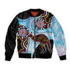 Australia Opal Bomber Jacket Aussie Kangaroo Aboriginal Art