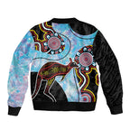 Australia Opal Bomber Jacket Aussie Kangaroo Aboriginal Art