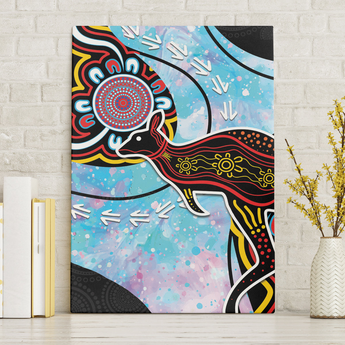 Australia Opal Canvas Wall Art Aussie Kangaroo Aboriginal Art