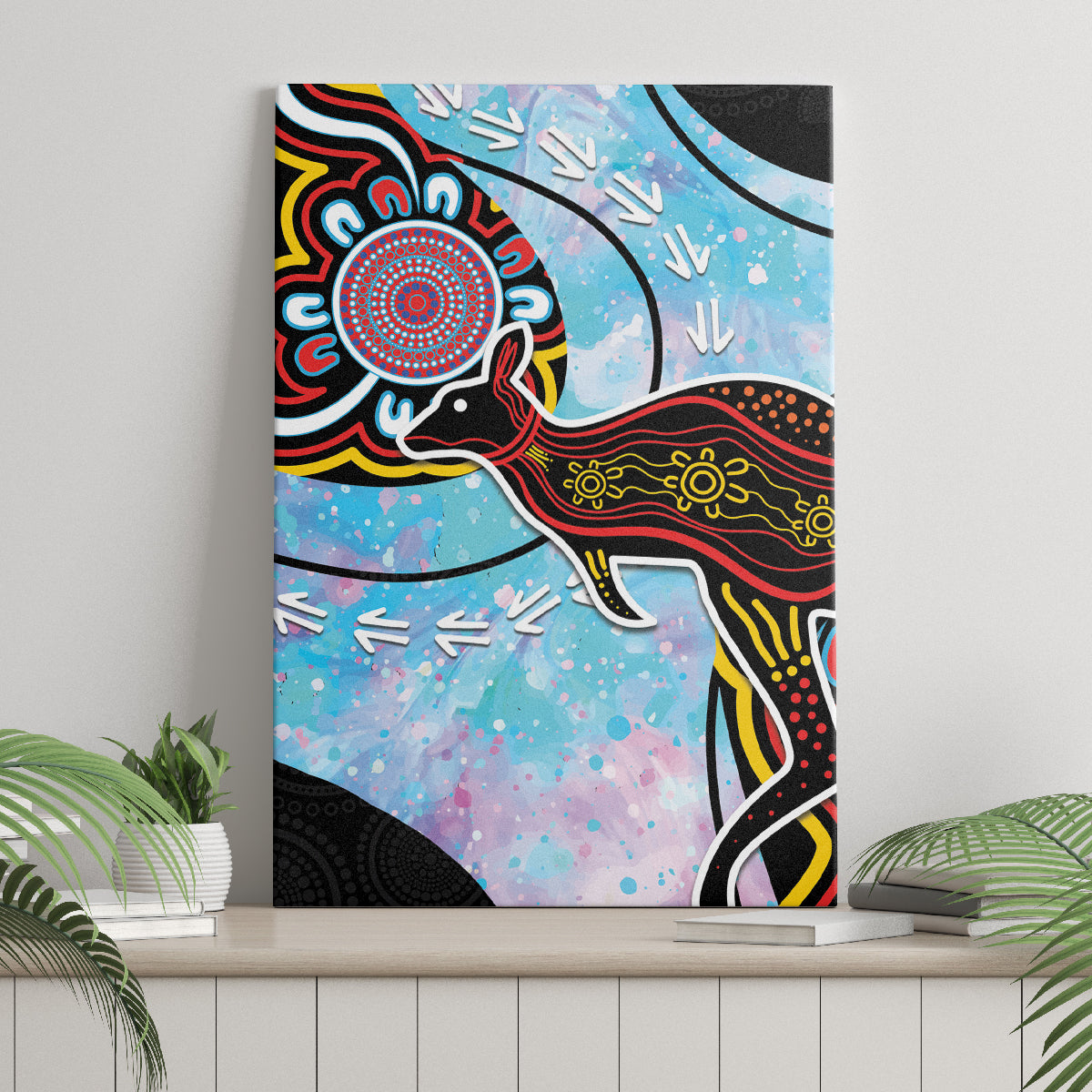 Australia Opal Canvas Wall Art Aussie Kangaroo Aboriginal Art