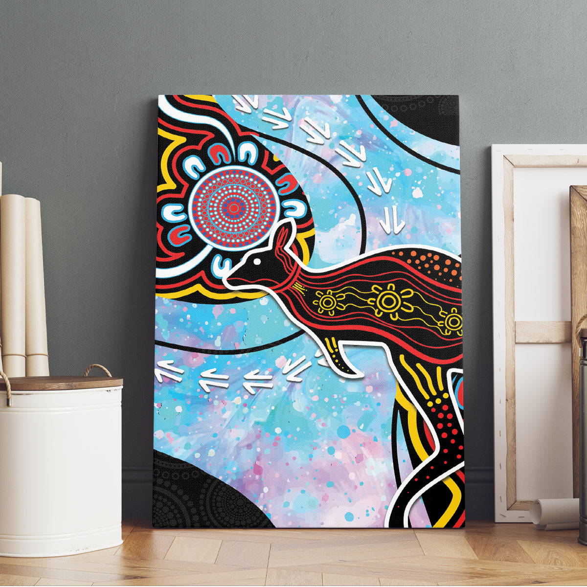 Australia Opal Canvas Wall Art Aussie Kangaroo Aboriginal Art