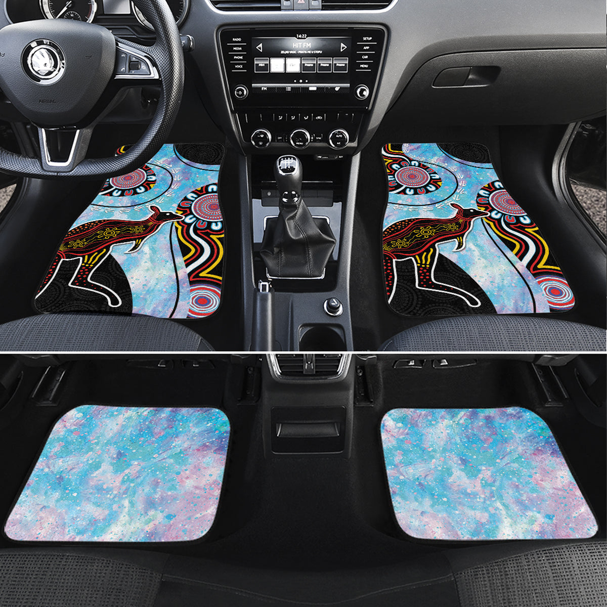 Australia Opal Car Mats Aussie Kangaroo Aboriginal Art