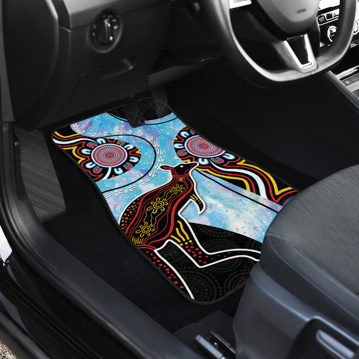 Australia Opal Car Mats Aussie Kangaroo Aboriginal Art