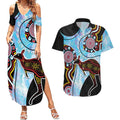 Australia Opal Couples Matching Summer Maxi Dress and Hawaiian Shirt Aussie Kangaroo Aboriginal Art