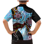 Australia Opal Family Matching Mermaid Dress and Hawaiian Shirt Aussie Kangaroo Aboriginal Art