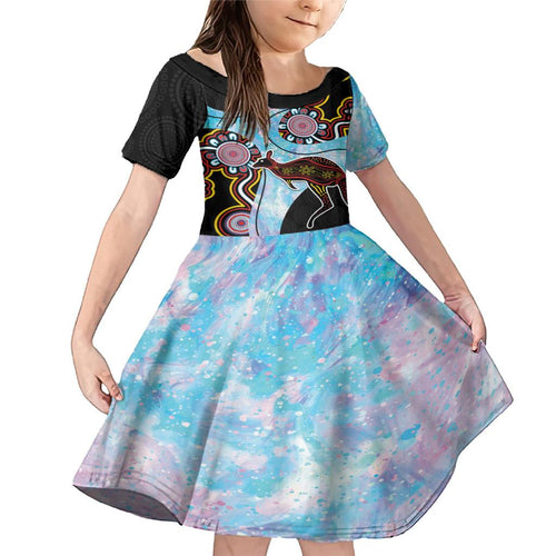 Australia Opal Family Matching Mermaid Dress and Hawaiian Shirt Aussie Kangaroo Aboriginal Art