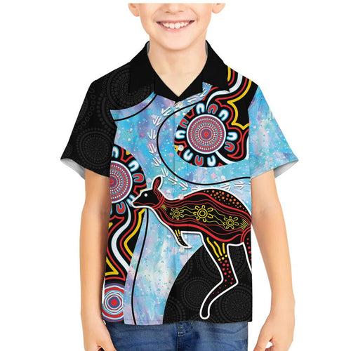 Australia Opal Family Matching Mermaid Dress and Hawaiian Shirt Aussie Kangaroo Aboriginal Art