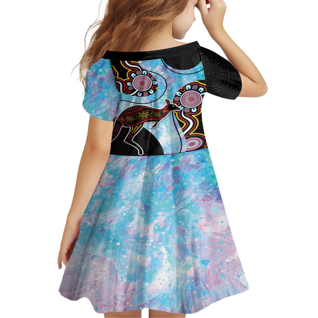 Australia Opal Family Matching Puletasi and Hawaiian Shirt Aussie Kangaroo Aboriginal Art