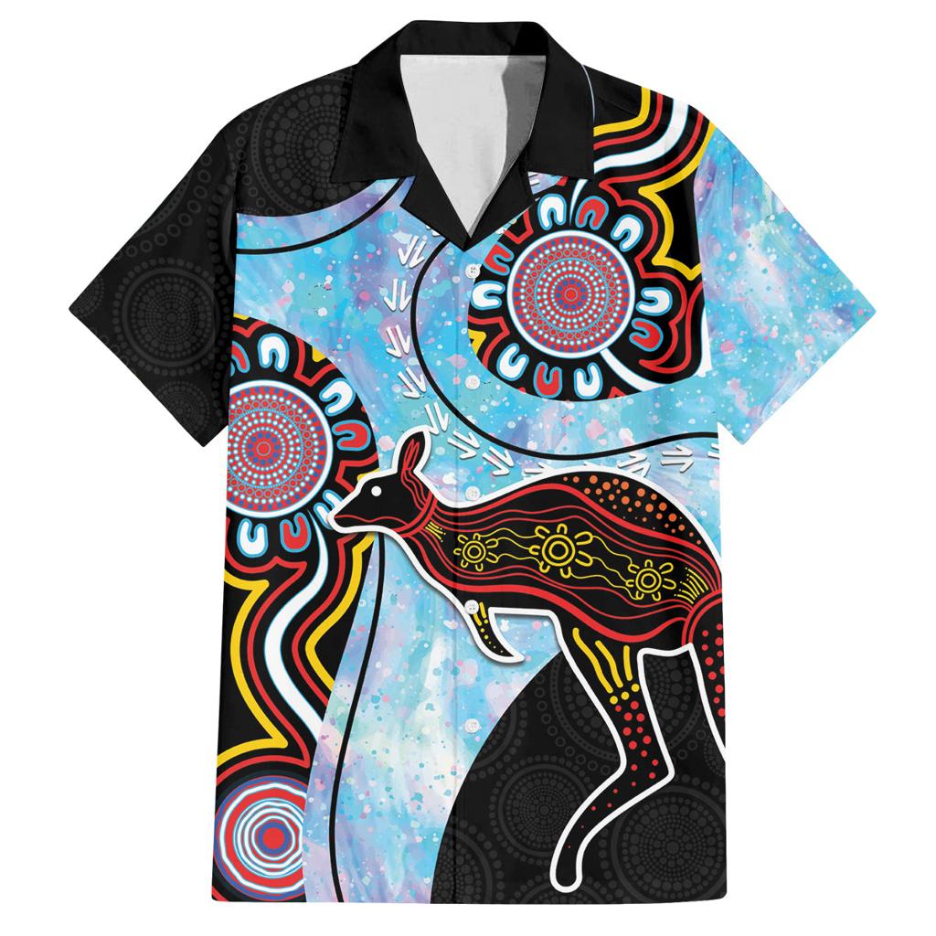 Australia Opal Family Matching Puletasi and Hawaiian Shirt Aussie Kangaroo Aboriginal Art