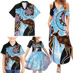 Australia Opal Family Matching Summer Maxi Dress and Hawaiian Shirt Aussie Kangaroo Aboriginal Art