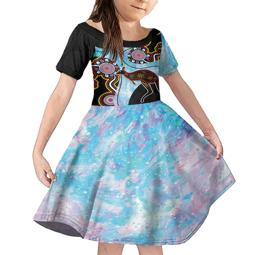 Australia Opal Family Matching Summer Maxi Dress and Hawaiian Shirt Aussie Kangaroo Aboriginal Art