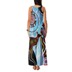 Australia Opal Family Matching Tank Maxi Dress and Hawaiian Shirt Aussie Kangaroo Aboriginal Art