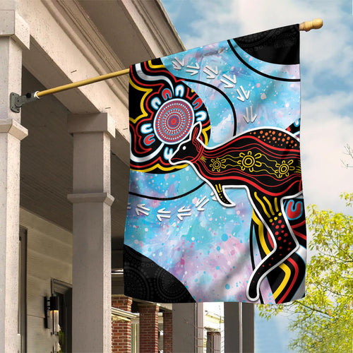 Australia Opal Garden Flag Aussie Kangaroo Aboriginal Art