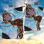 Australia Opal Garden Flag Aussie Kangaroo Aboriginal Art