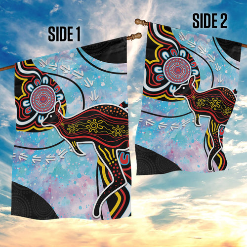 Australia Opal Garden Flag Aussie Kangaroo Aboriginal Art