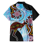 Australia Opal Hawaiian Shirt Aussie Kangaroo Aboriginal Art