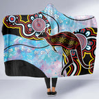 Australia Opal Hooded Blanket Aussie Kangaroo Aboriginal Art
