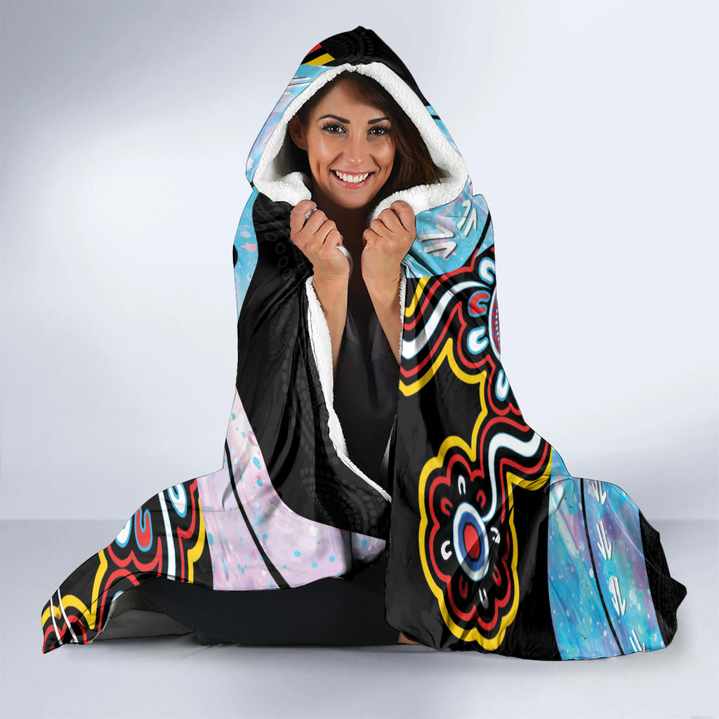Australia Opal Hooded Blanket Aussie Kangaroo Aboriginal Art