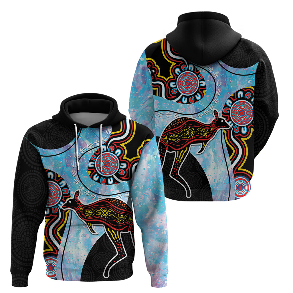 Australia Opal Hoodie Aussie Kangaroo Aboriginal Art
