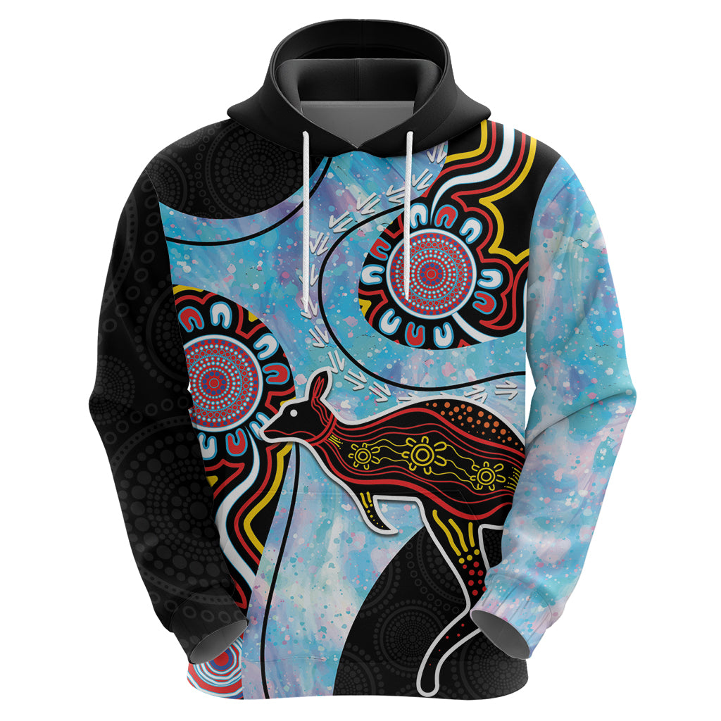 Australia Opal Hoodie Aussie Kangaroo Aboriginal Art