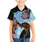 Australia Opal Kid Hawaiian Shirt Aussie Kangaroo Aboriginal Art