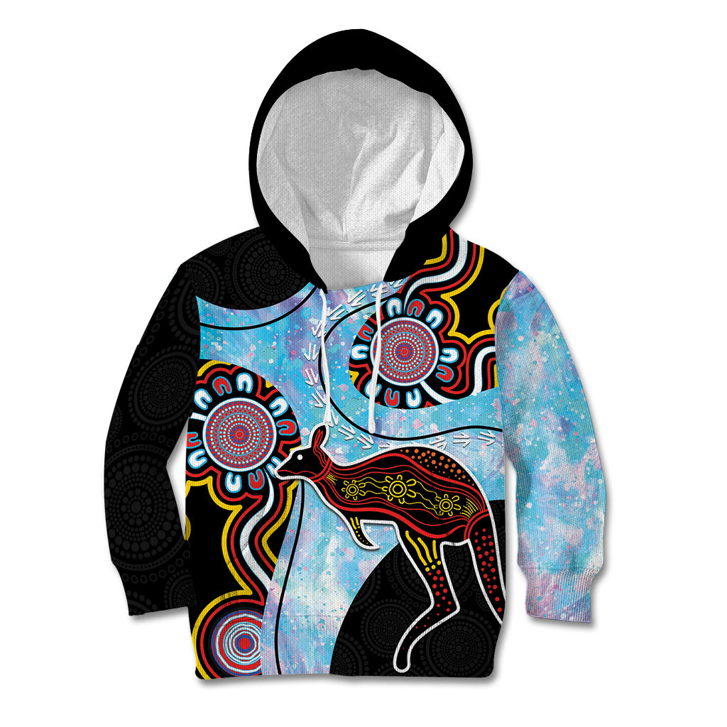 Australia Opal Kid Hoodie Aussie Kangaroo Aboriginal Art