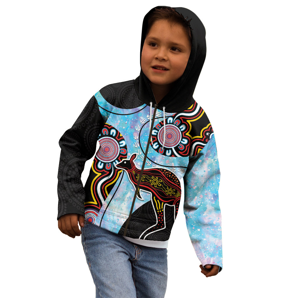 Australia Opal Kid Hoodie Aussie Kangaroo Aboriginal Art