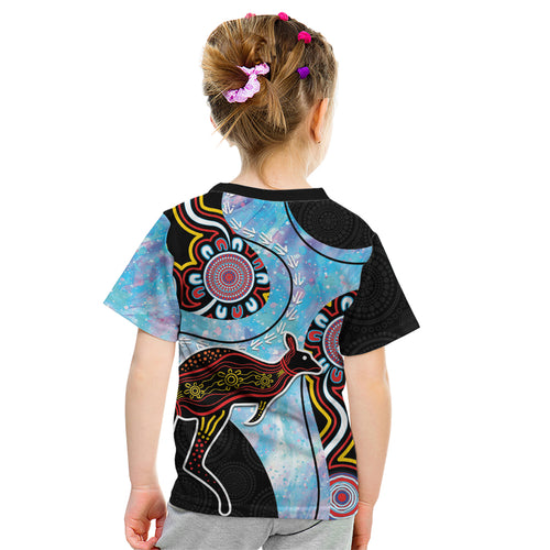 Australia Opal Kid T Shirt Aussie Kangaroo Aboriginal Art