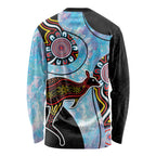 Australia Opal Long Sleeve Shirt Aussie Kangaroo Aboriginal Art