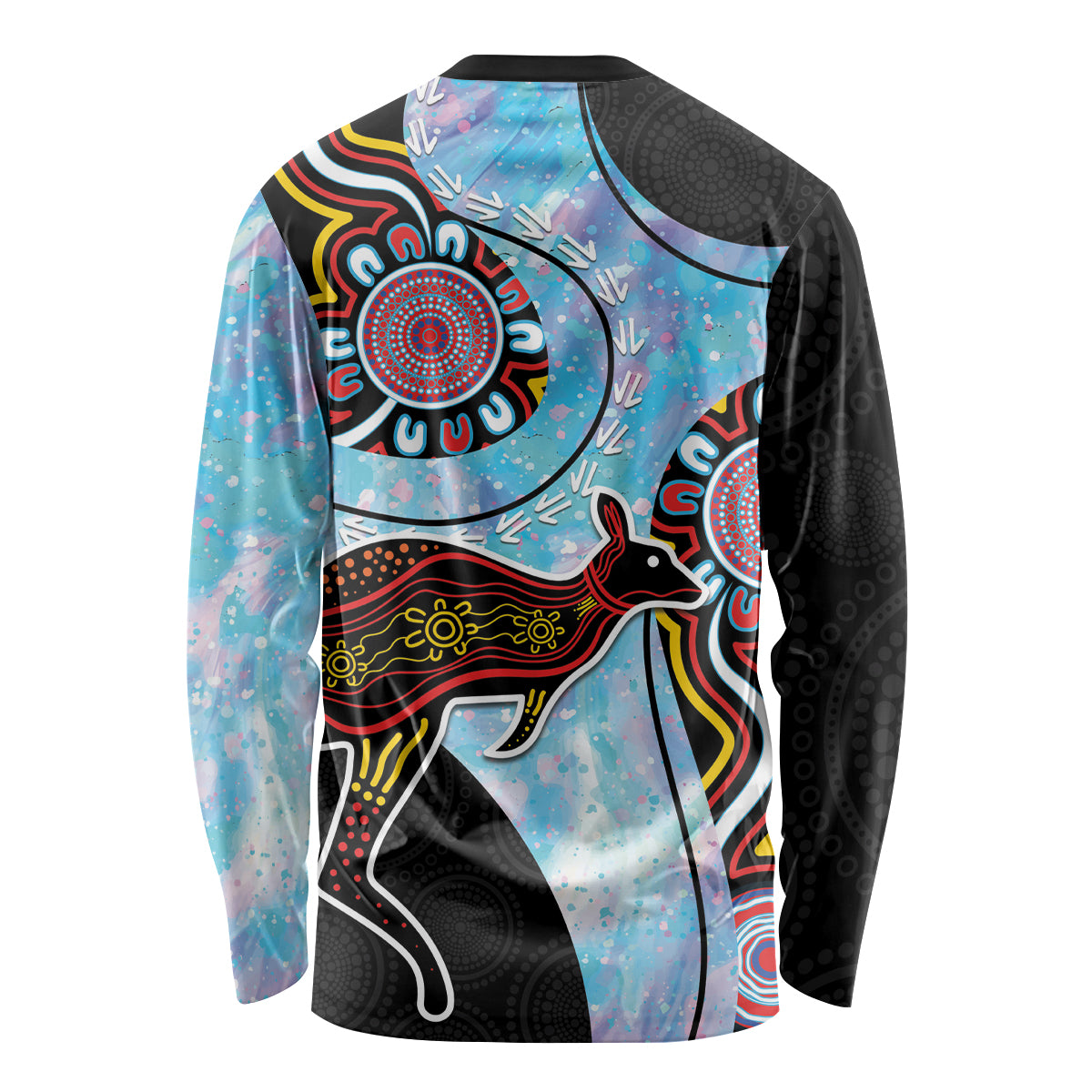Australia Opal Long Sleeve Shirt Aussie Kangaroo Aboriginal Art