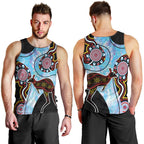 Australia Opal Men Tank Top Aussie Kangaroo Aboriginal Art
