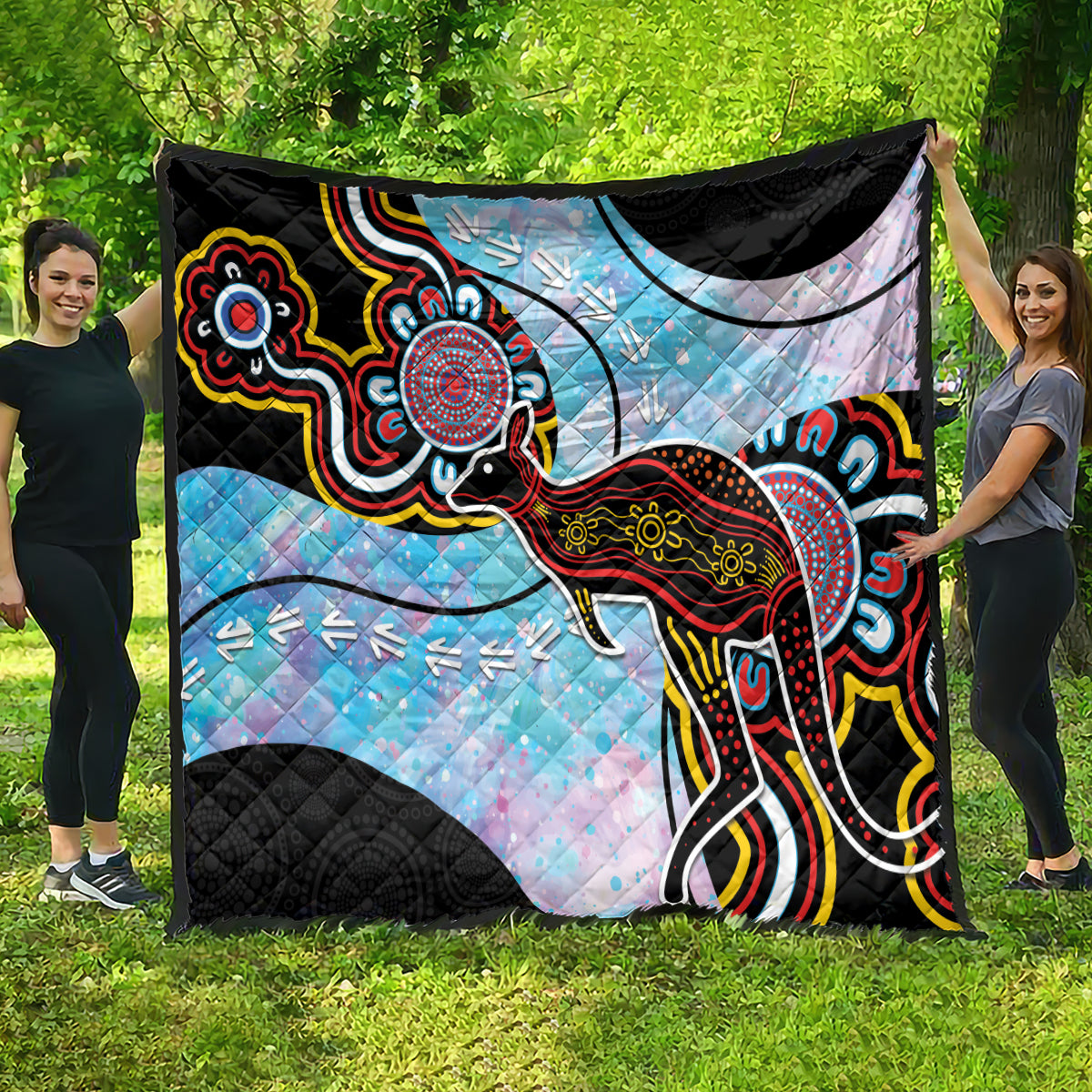 Australia Opal Quilt Aussie Kangaroo Aboriginal Art