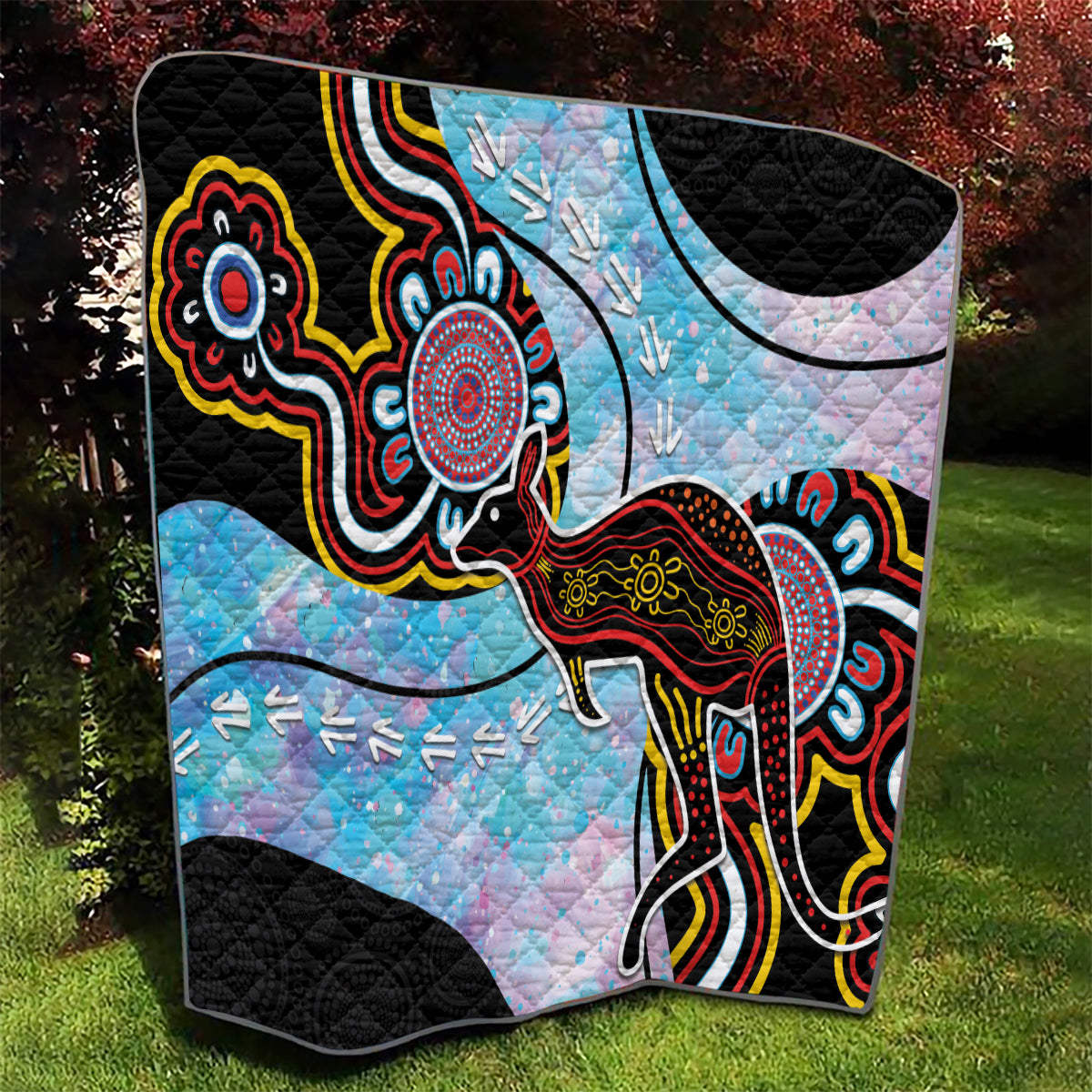 Australia Opal Quilt Aussie Kangaroo Aboriginal Art