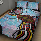 Australia Opal Quilt Bed Set Aussie Kangaroo Aboriginal Art