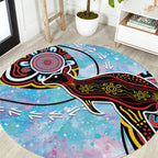 Australia Opal Round Carpet Aussie Kangaroo Aboriginal Art