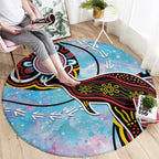 Australia Opal Round Carpet Aussie Kangaroo Aboriginal Art