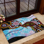 Australia Opal Rubber Doormat Aussie Kangaroo Aboriginal Art