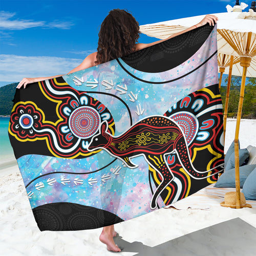 Australia Opal Sarong Aussie Kangaroo Aboriginal Art