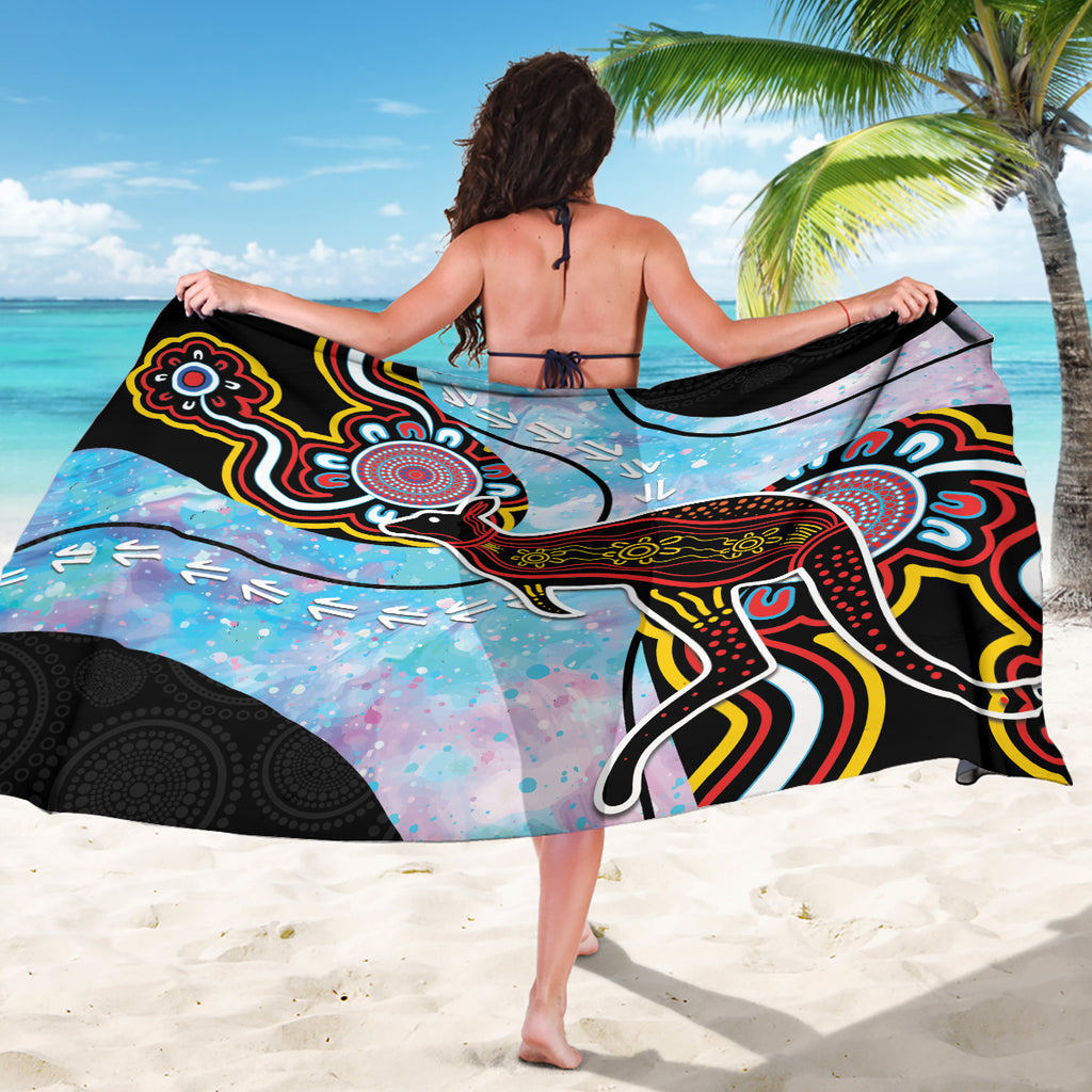 Australia Opal Sarong Aussie Kangaroo Aboriginal Art