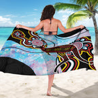 Australia Opal Sarong Aussie Kangaroo Aboriginal Art