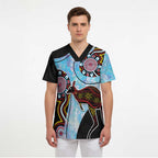 Australia Opal Scrub Top Aussie Kangaroo Aboriginal Art - Aussie Hoodie