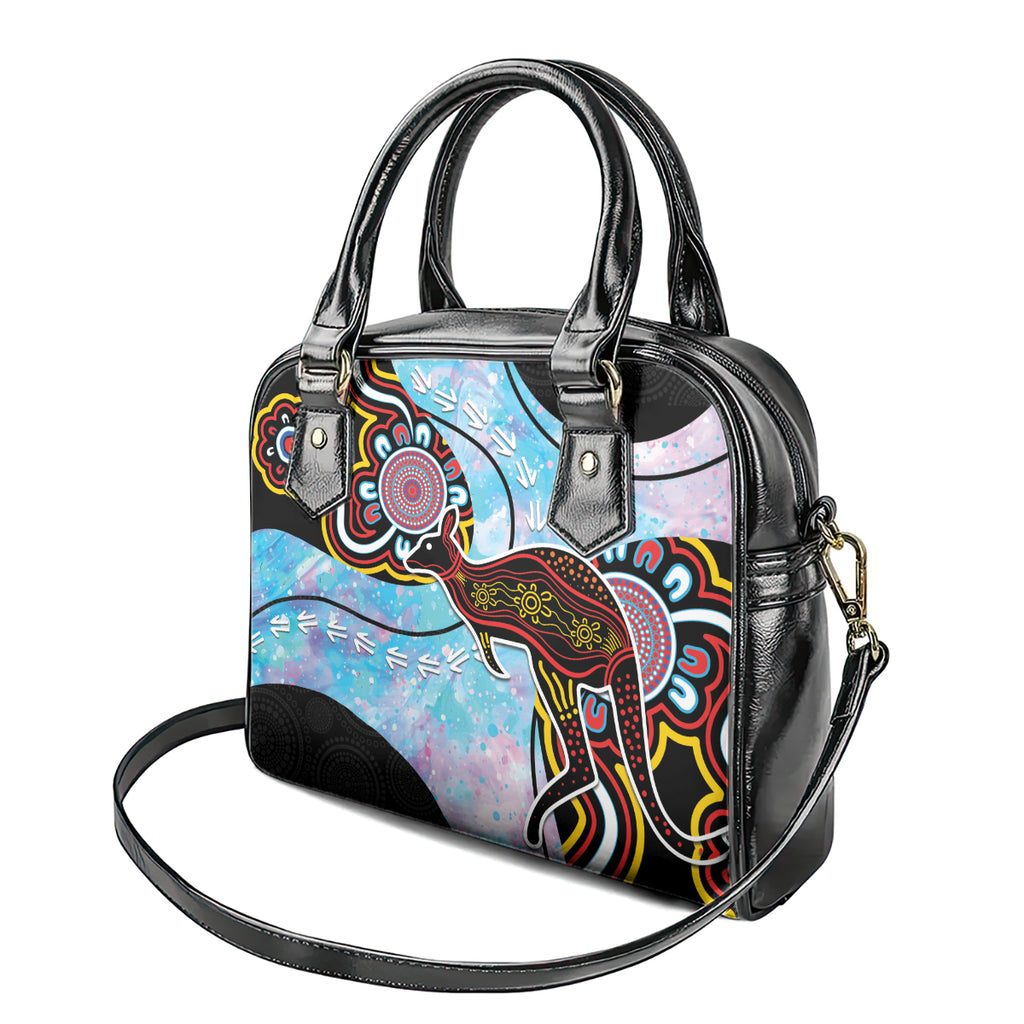 Australia Opal Shoulder Handbag Aussie Kangaroo Aboriginal Art