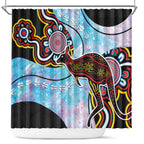 Australia Opal Shower Curtain Aussie Kangaroo Aboriginal Art