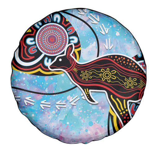 Australia Opal Spare Tire Cover Aussie Kangaroo Aboriginal Art