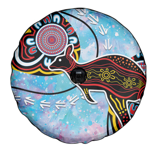 Australia Opal Spare Tire Cover Aussie Kangaroo Aboriginal Art